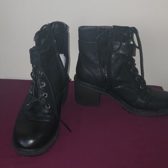 Zodiac Gemma Black Combat Boots - Picture 2 of 7